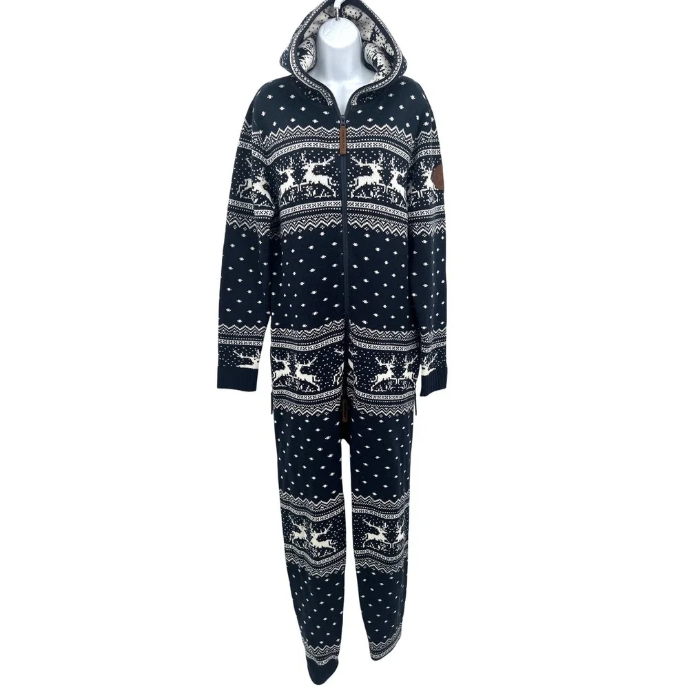 One Piece Norwegian‎ Holidays Are Coming Fair Isle Jumpsuit Onesie Nordic Skiing - Picture 2 of 13